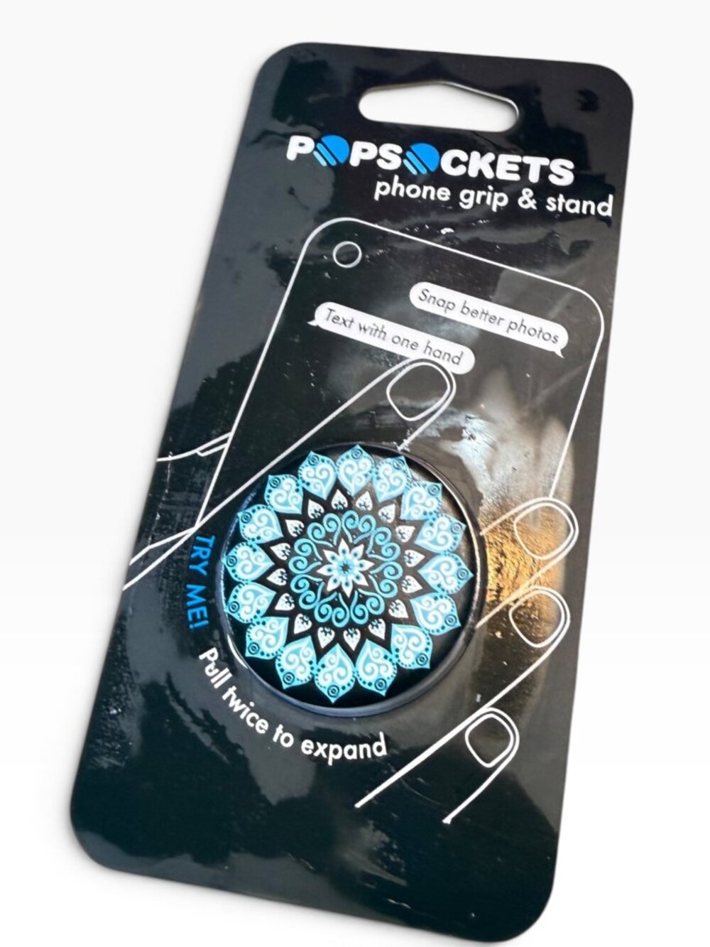 PopSockets Phone Grip & Stand – Blue Mandala Design – NWT